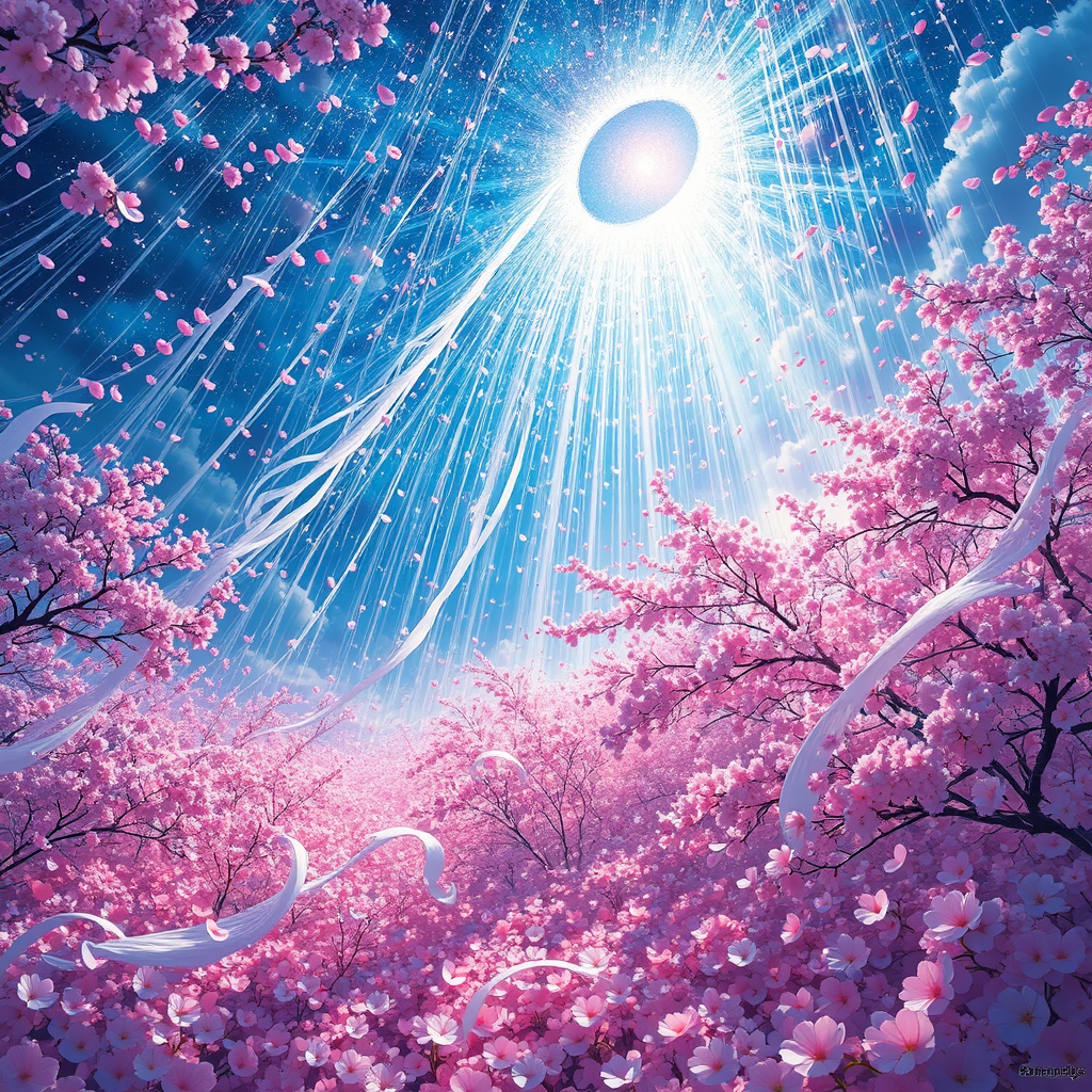 Cherry blossom sky with