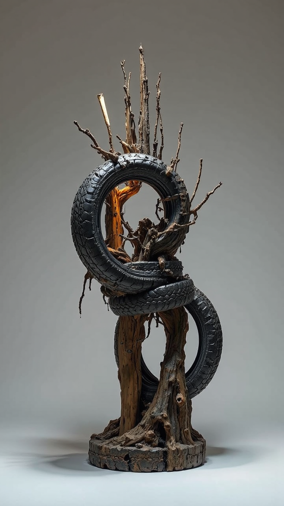 Abstract mixed media sculpture