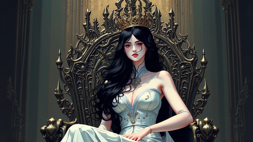 A woman sits on