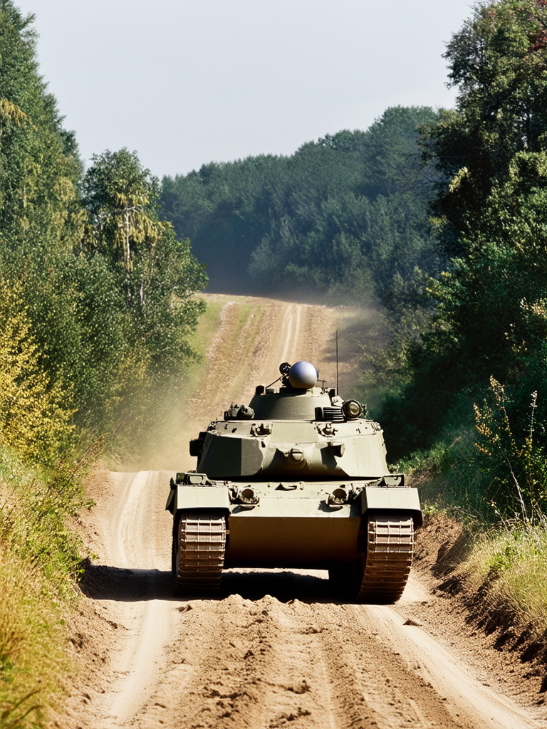 Tanks driving down a