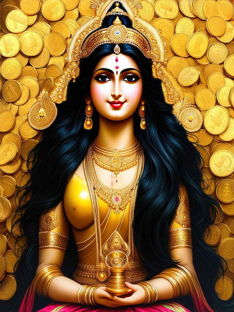 Lakshmi with gold and