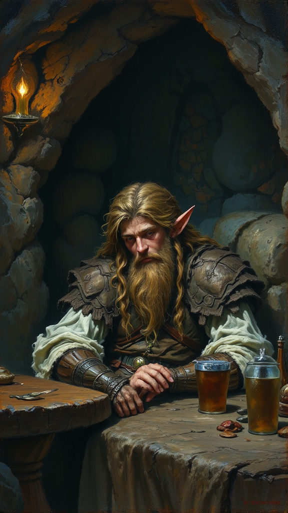 Elven warrior rests in