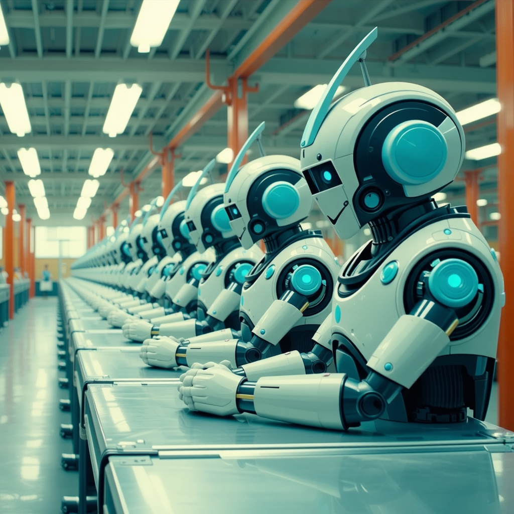 Robots assembled on an