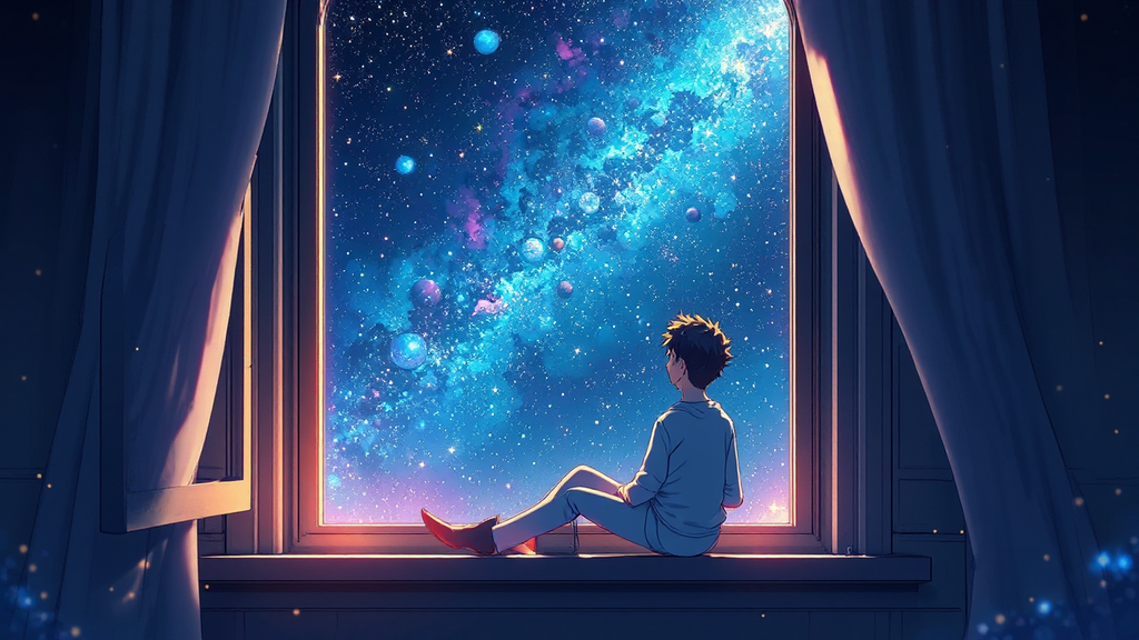 A person gazes out