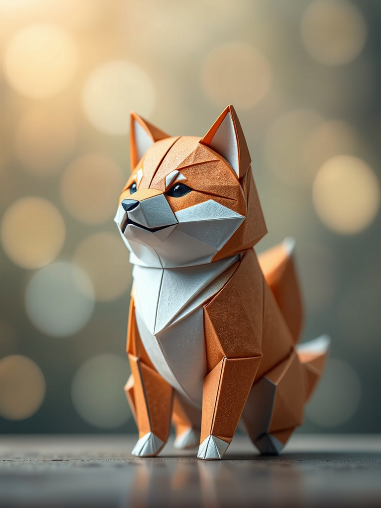 Origami Shiba Inu figure
