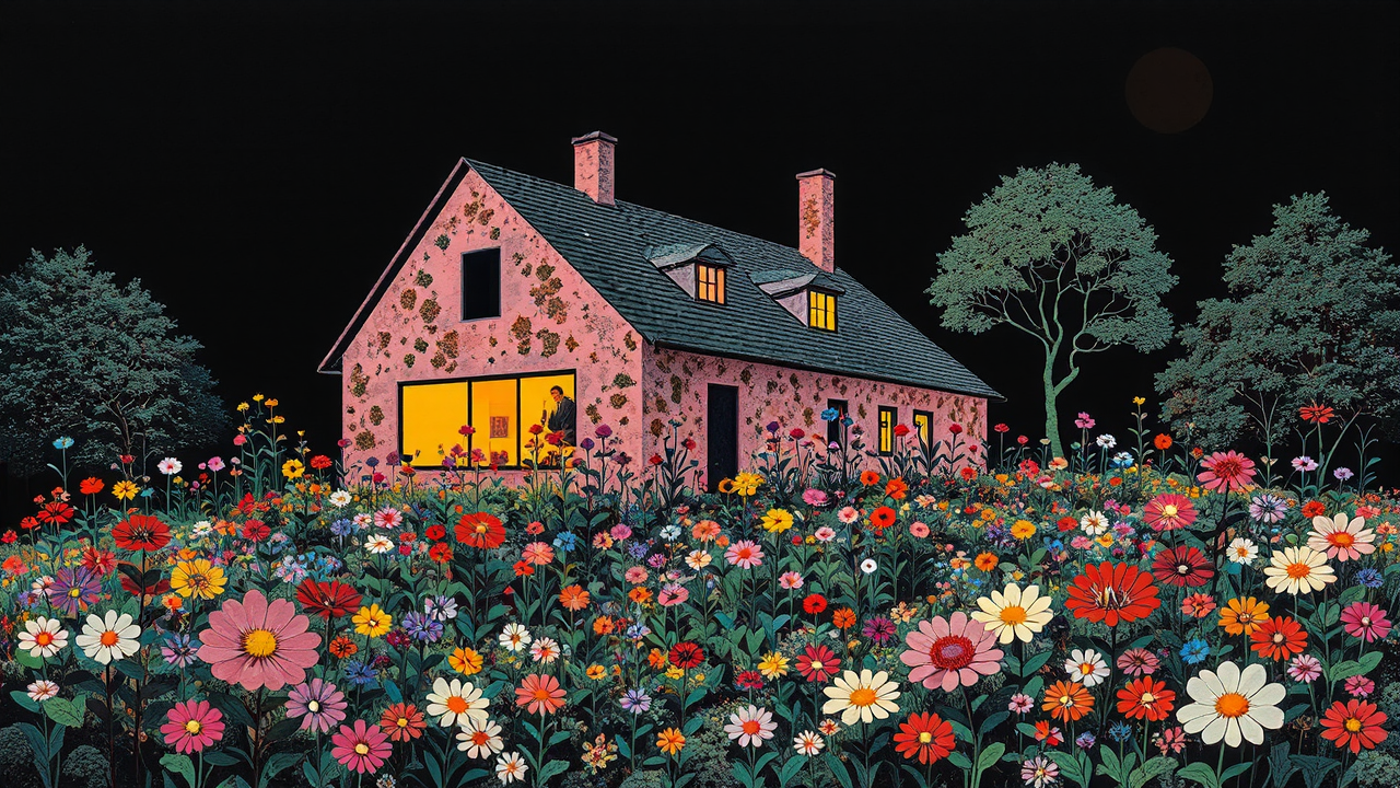 Floralpunk flower garden with