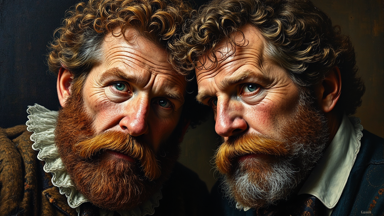 Renaissance-style portrait of two