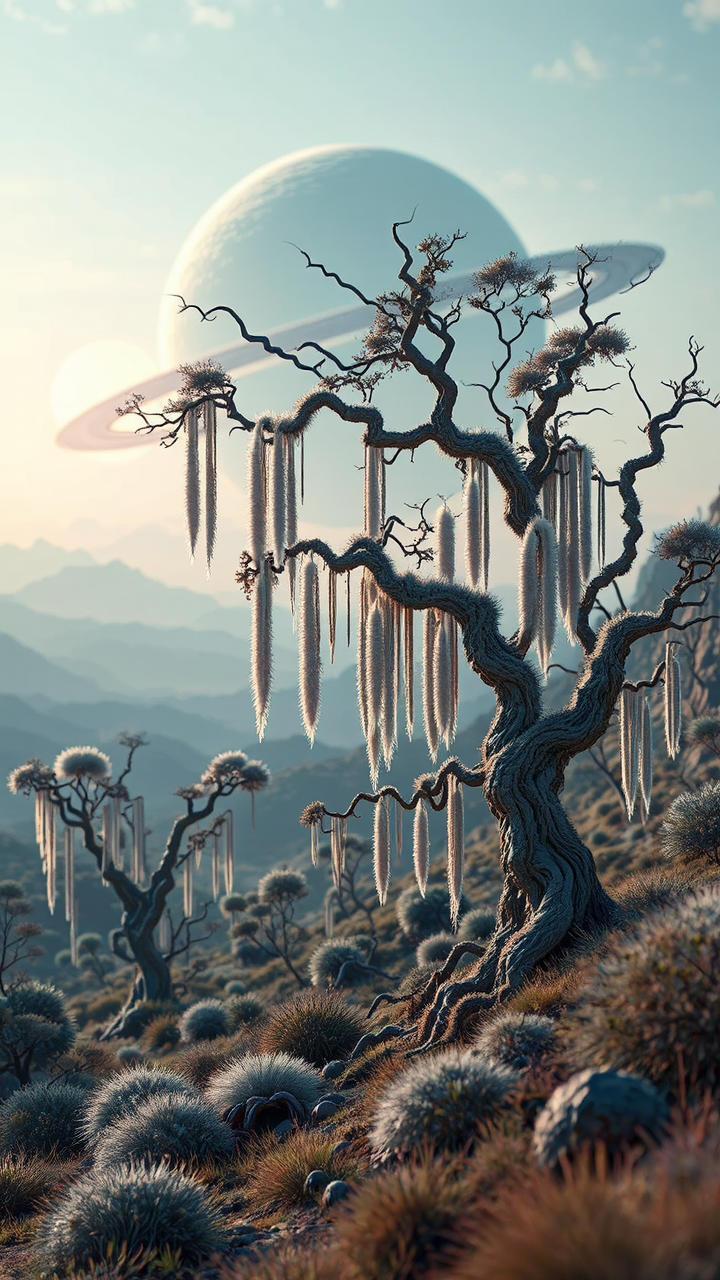 Alien landscape with strange