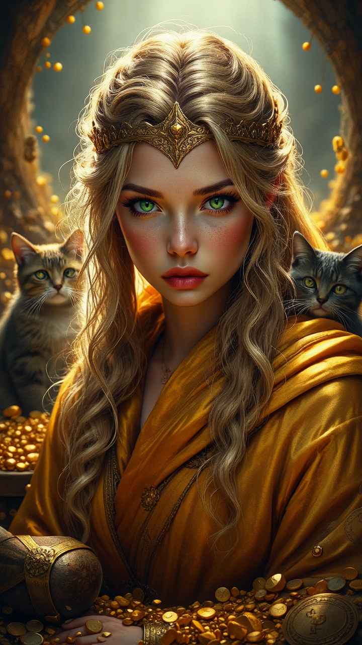 Viking woman surrounded by