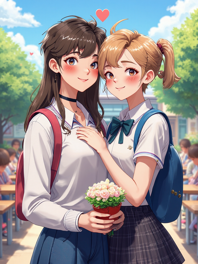 Two young teenagers in