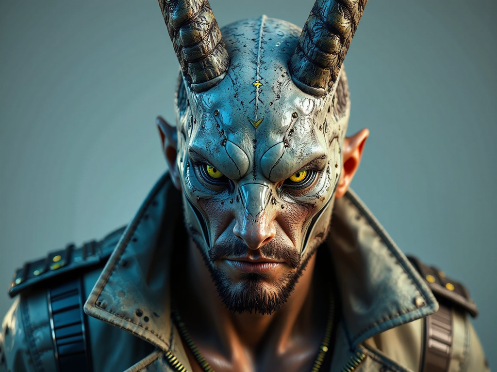 Male Anubis in steampunk