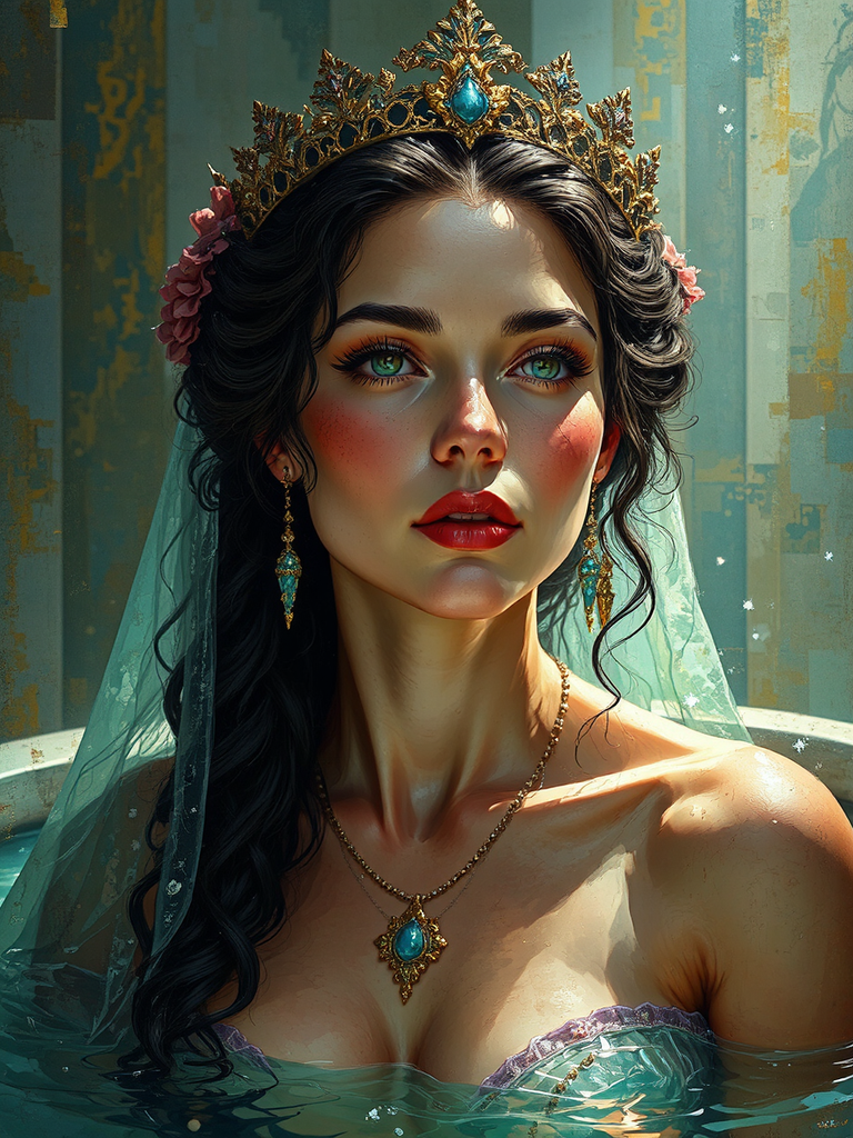 Detailed royal portrait in
