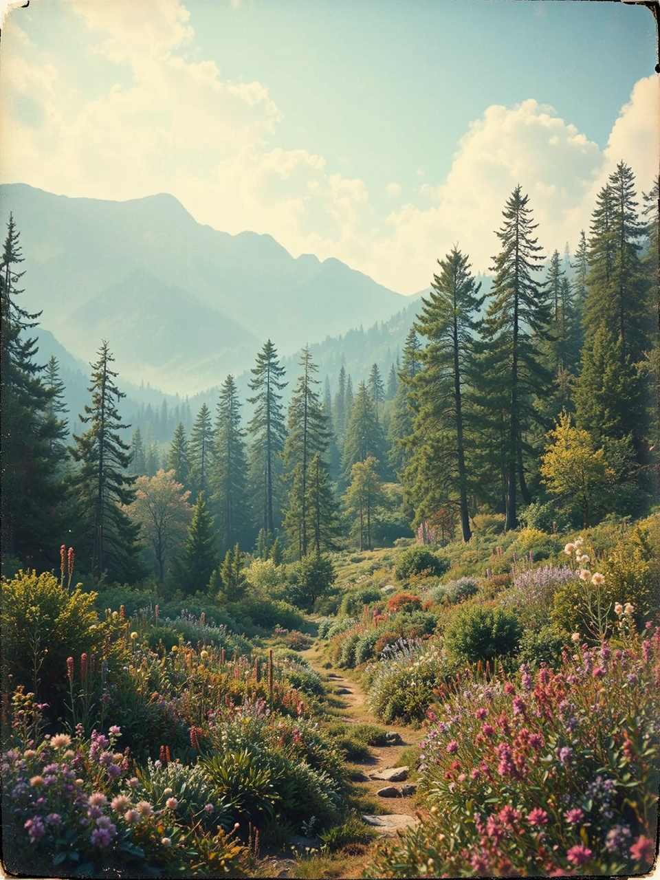 Landscape with herbaceous plants