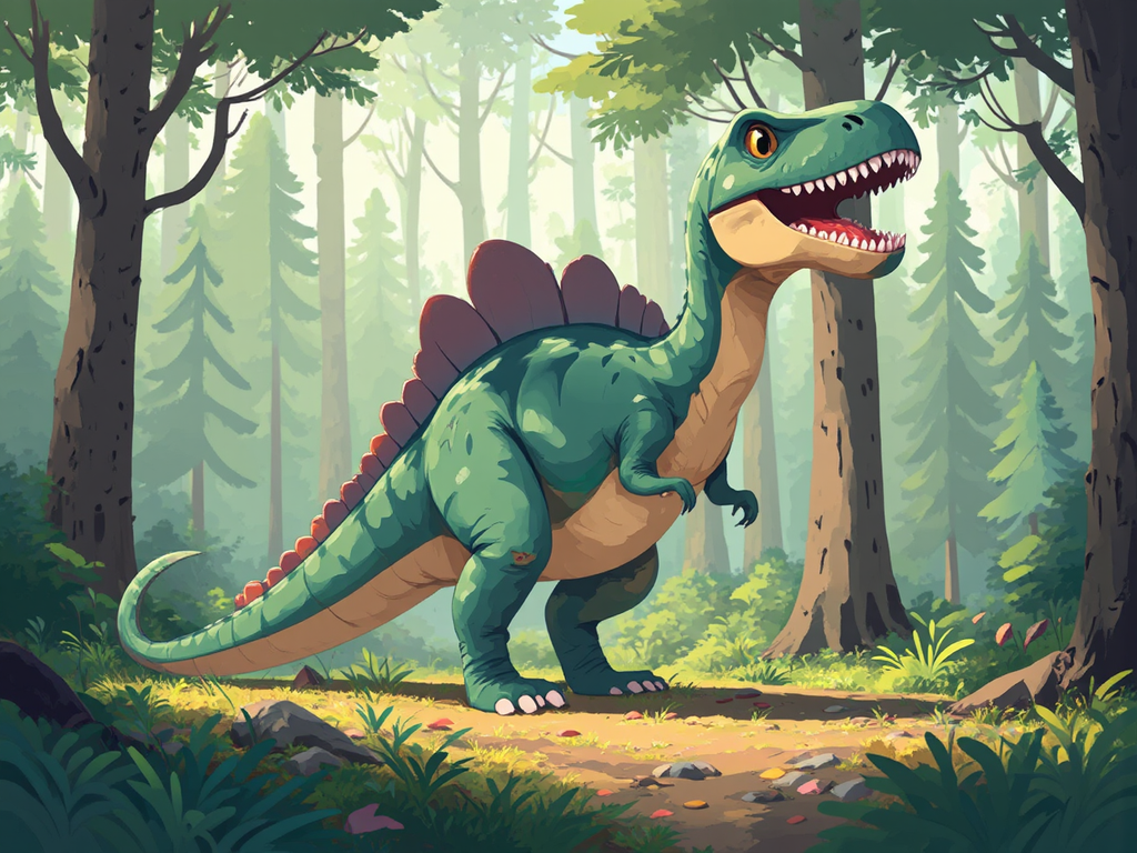 A cartoon dinosaur in