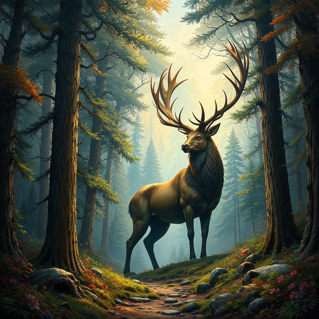 Grand stag in fantasy