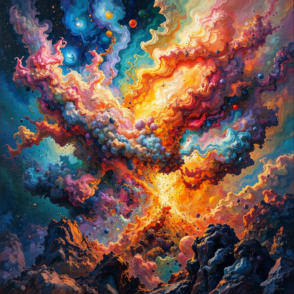 Nebula explosion in multicolor.