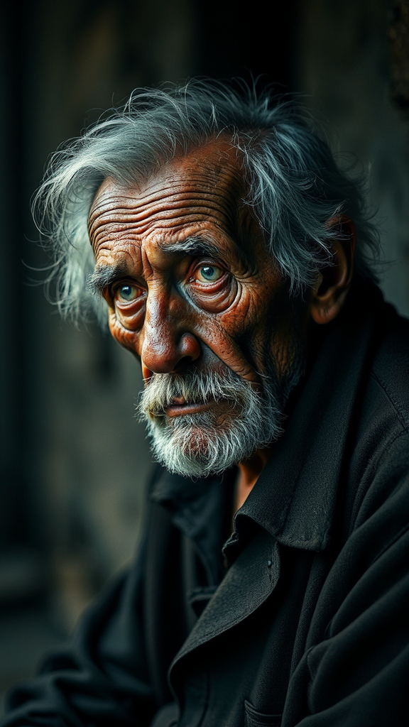 Old man with nostalgic