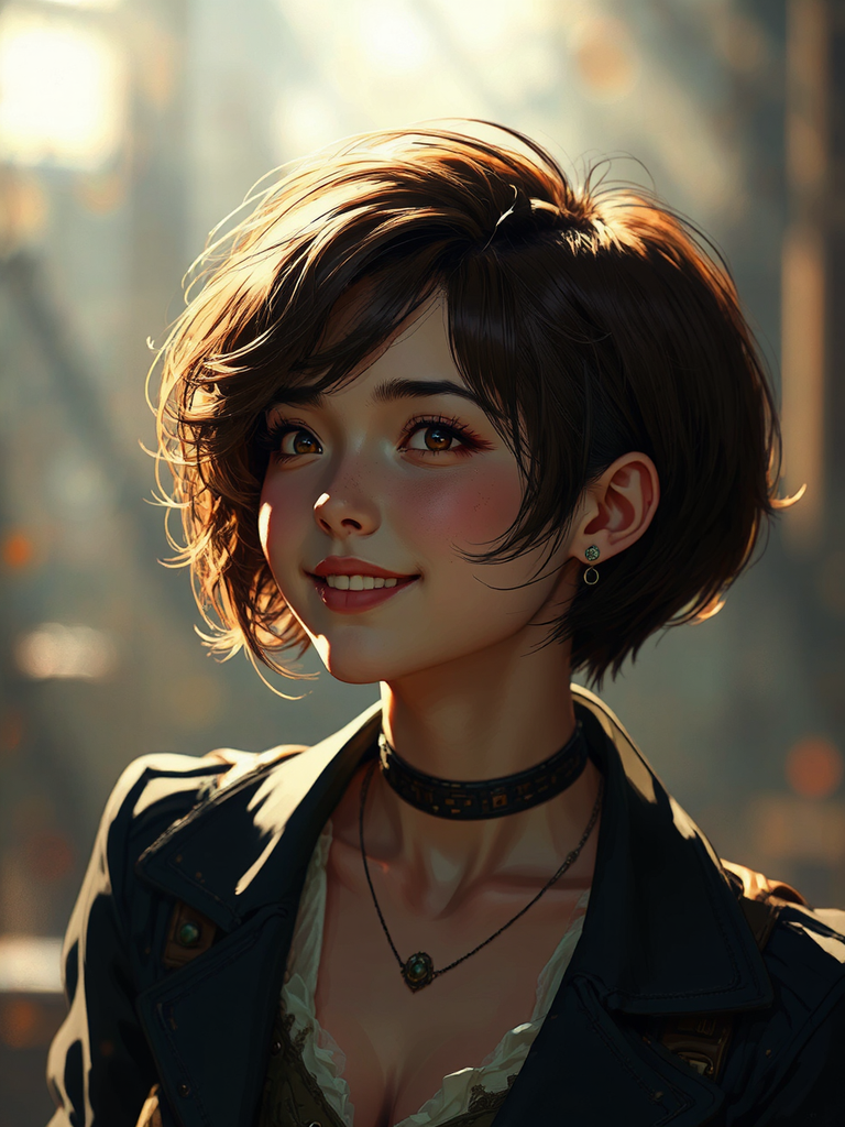 Steampunk girl with short