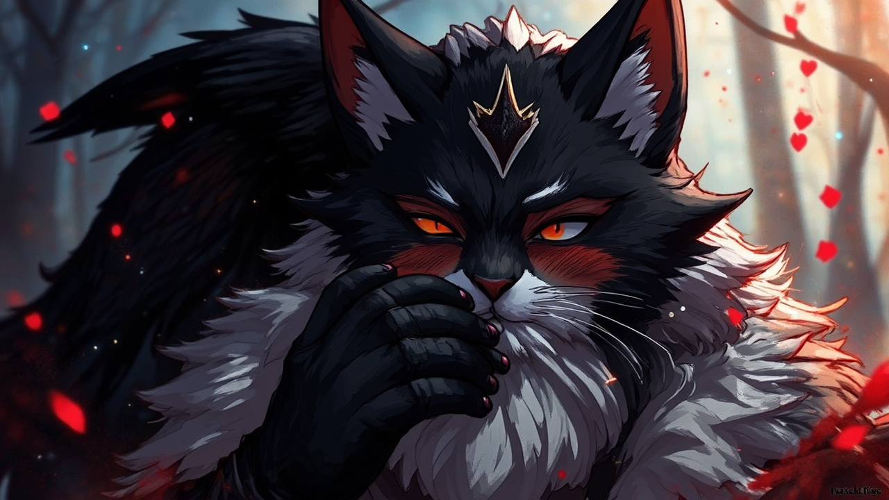 A wolf cuddles a