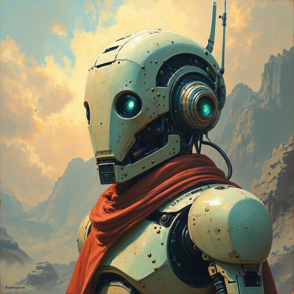 Futuristic intricate robotic machine