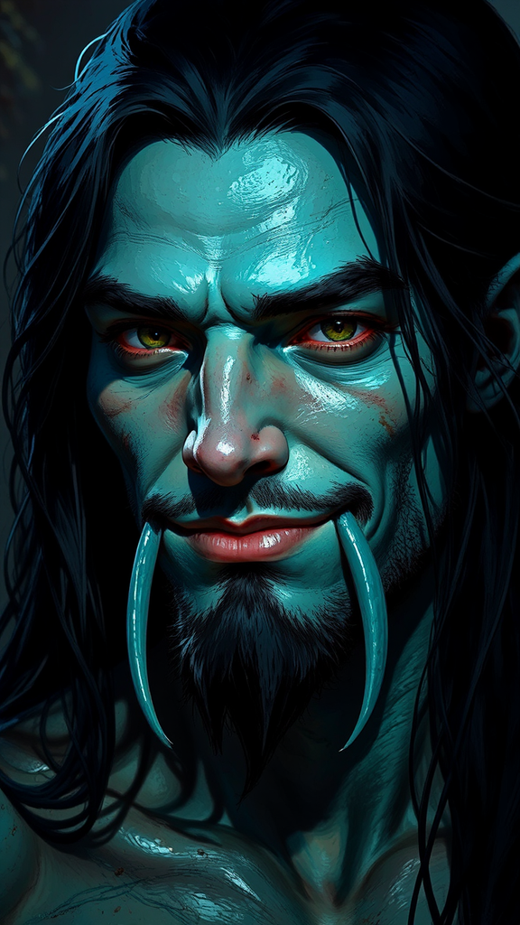 Humanoid male with turquoise
