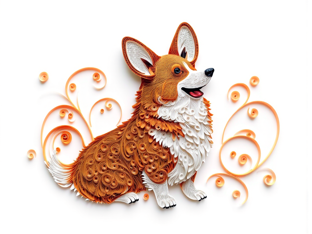 Realistic corgi with intricate