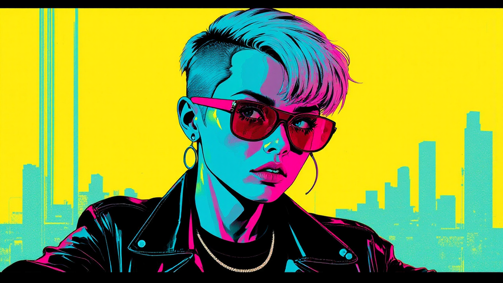 Cyberpunk pop art portrait