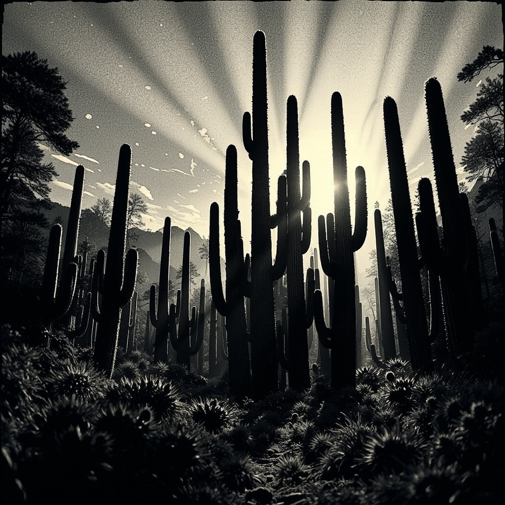 A giant cactus forest