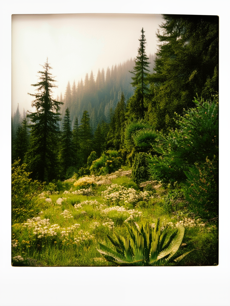 Landscape with herbs and