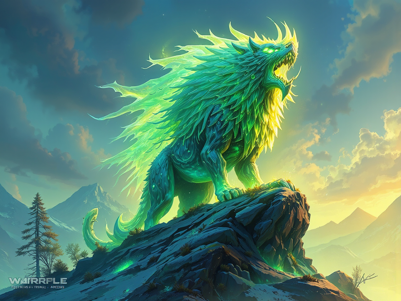 Epic spectral wolf mount.