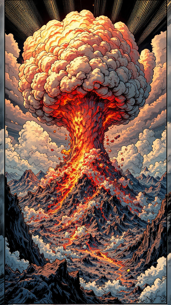 Pyroclastic cloud in a