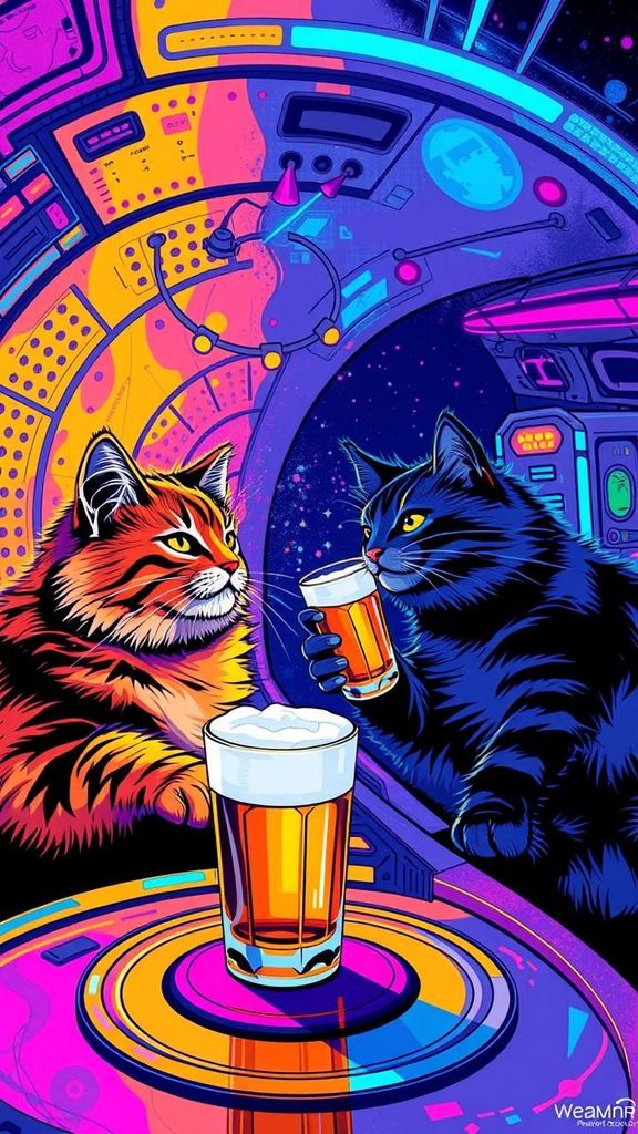 Cats Party in Neon