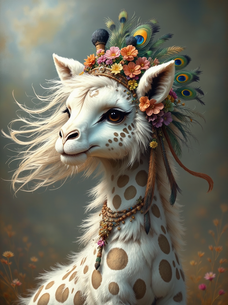 Cute baby lion giraffe