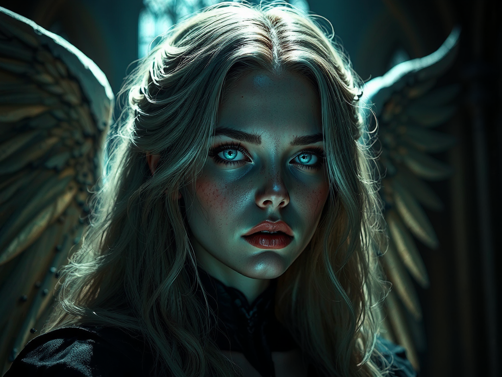 Female fantasy angel portrait.