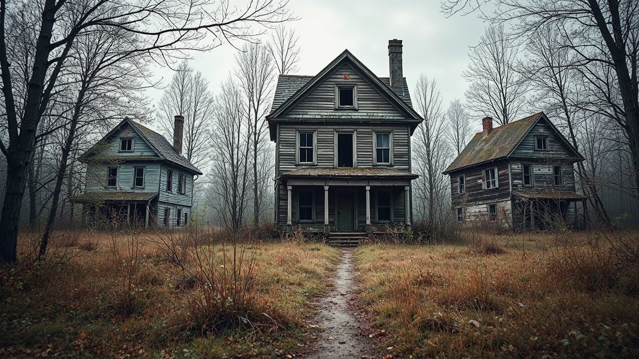 Abandoned houses in a