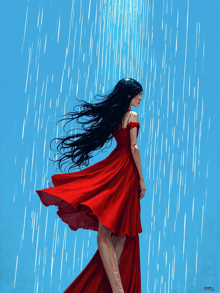 Woman in a red