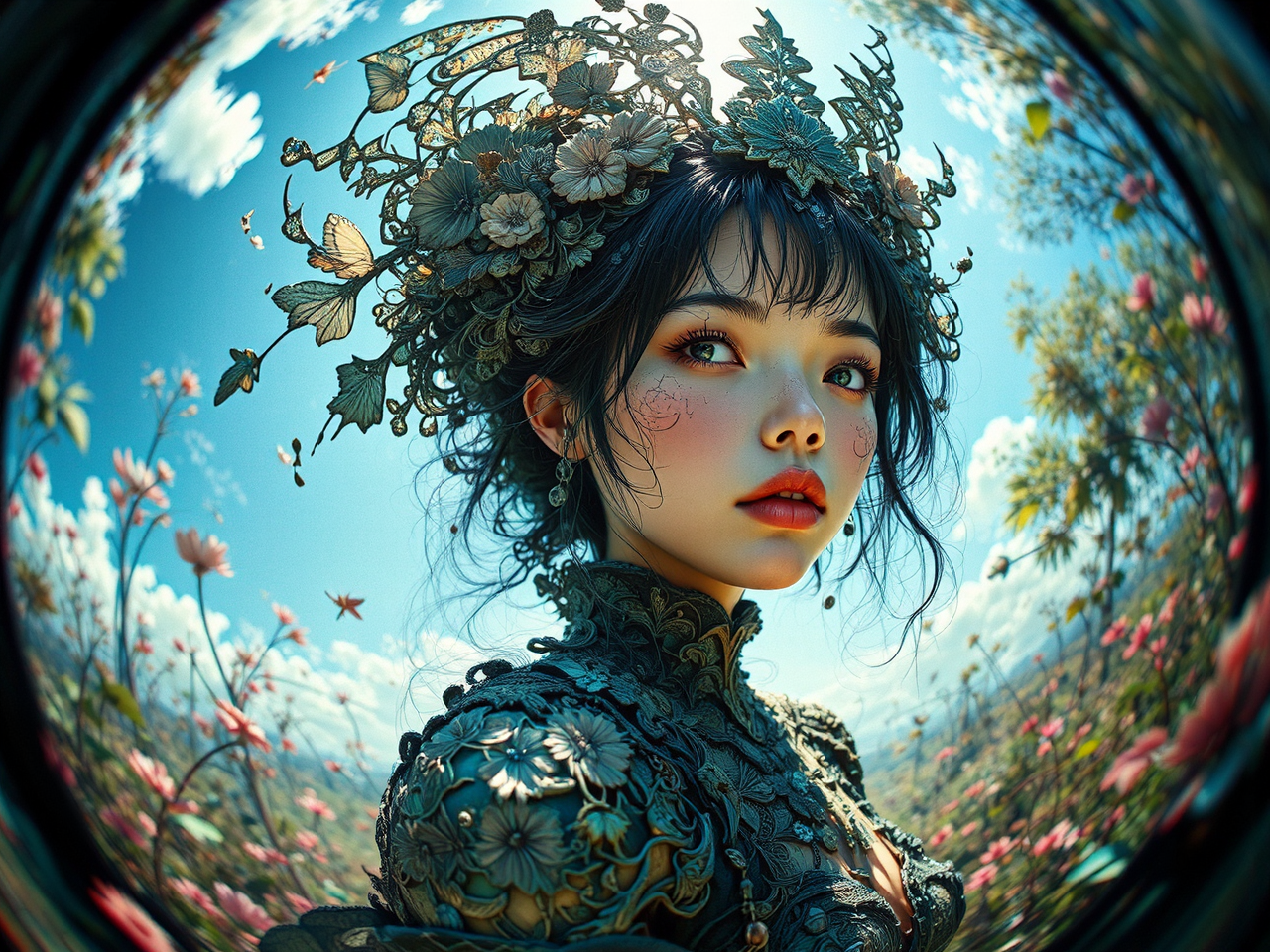 Woman with intricate facial