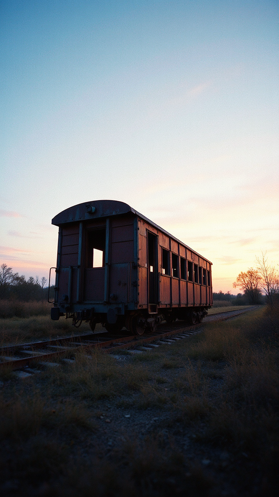 Abandoned train cart at
