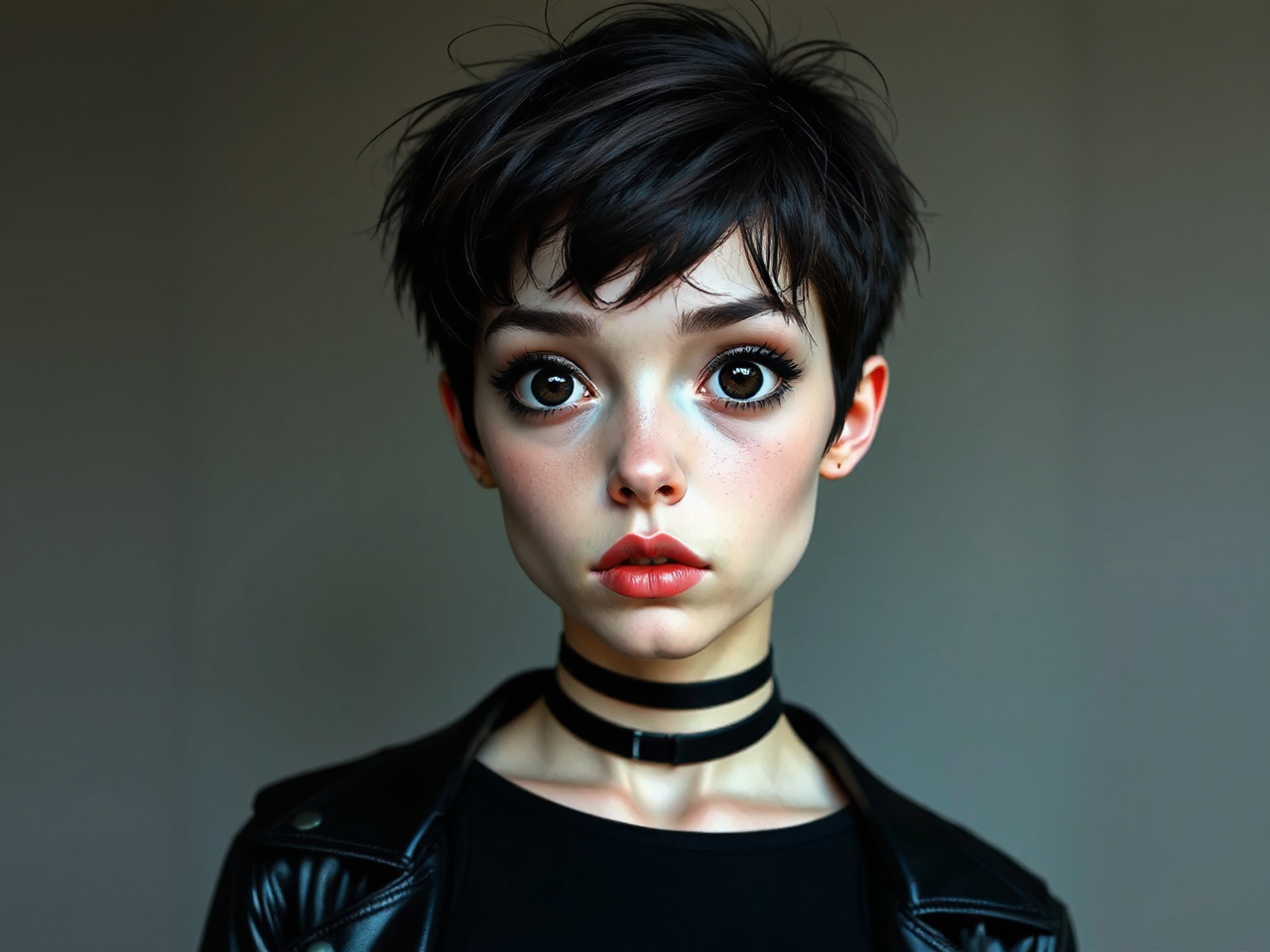 Girl in edgy black