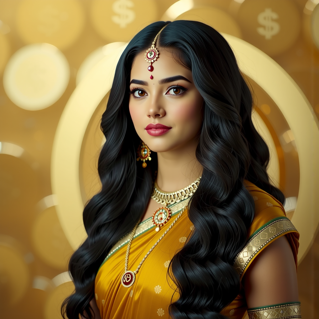 Goddess Lakshmi with golden