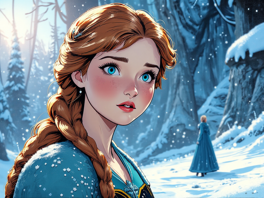 Anna in a snowy