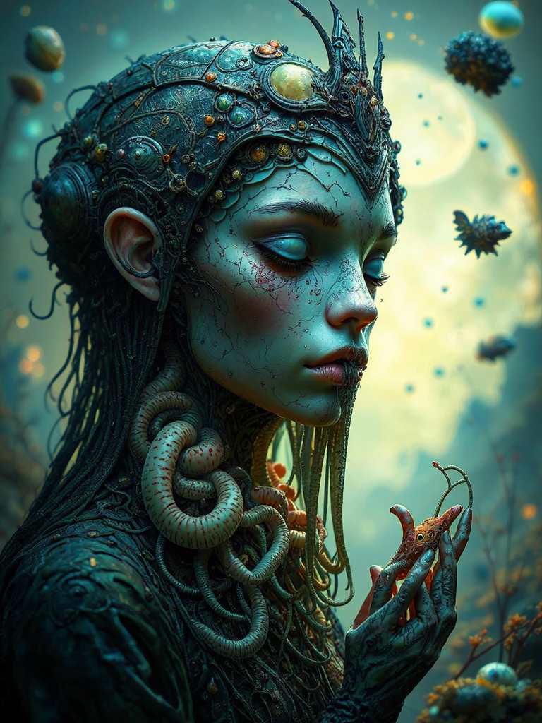 Biomechanical creature with alien