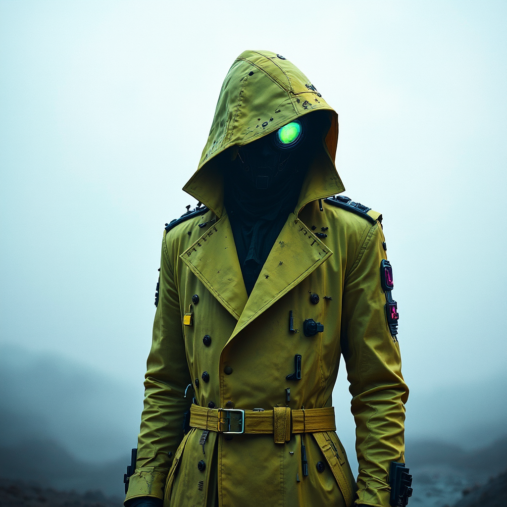 Mysterious figure in cyberpunk