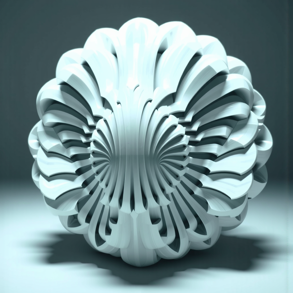 Fractal being marble sculpture