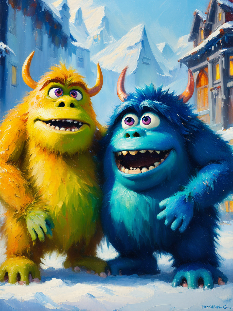 Monsters gathered in vibrant
