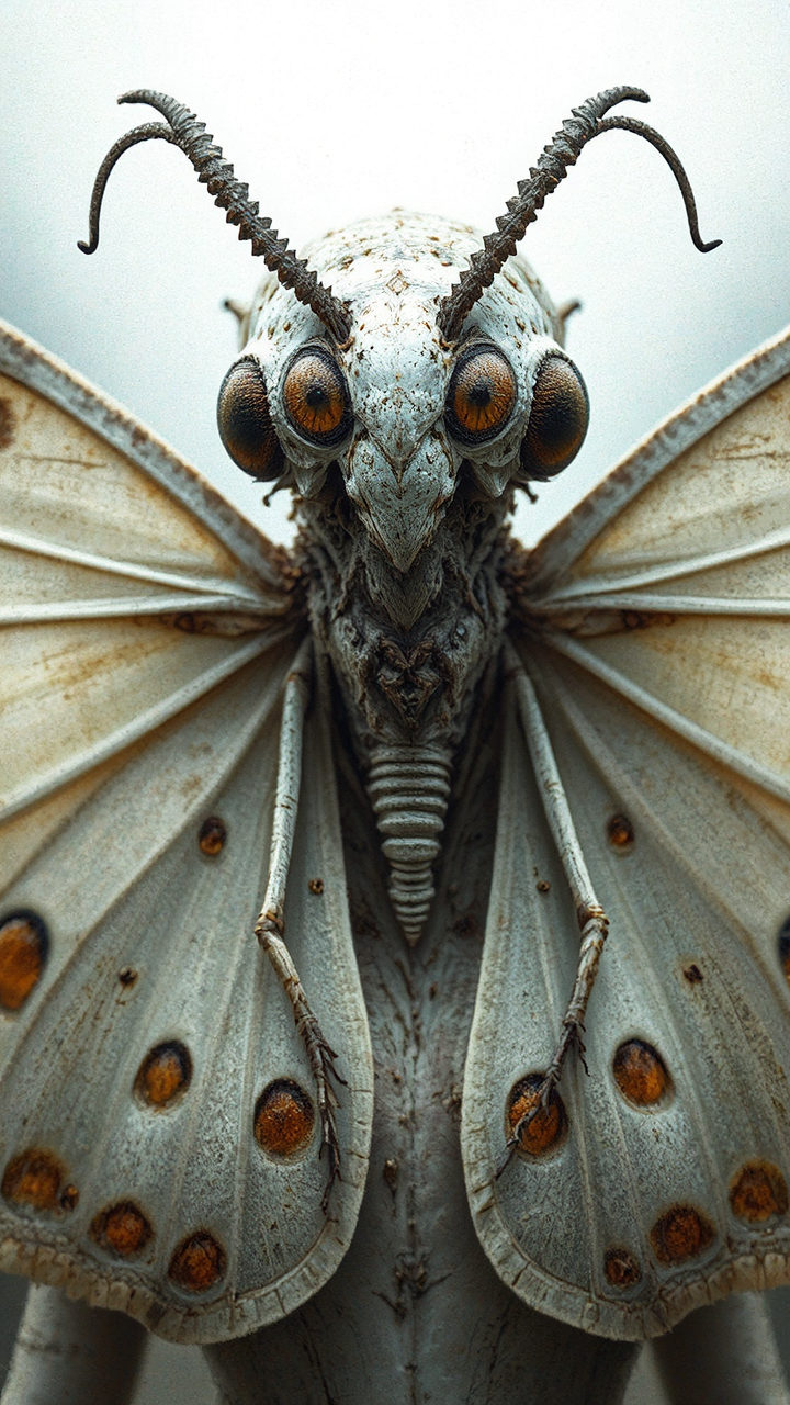 Female Mothman creature with