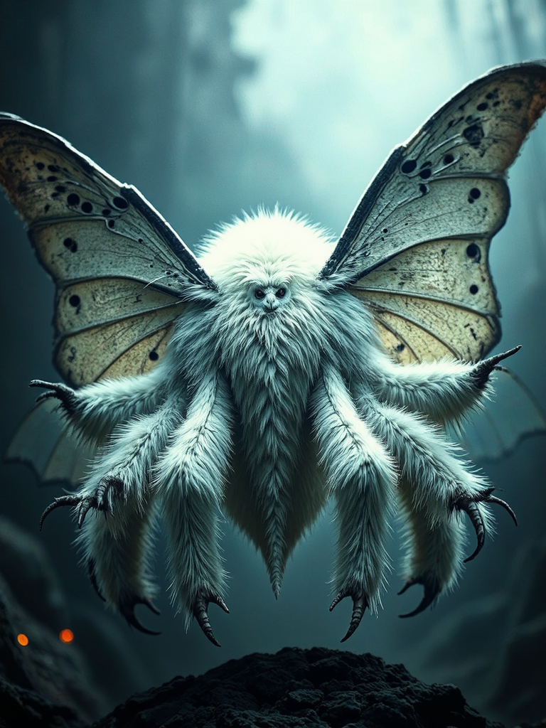 White moth-like creature with