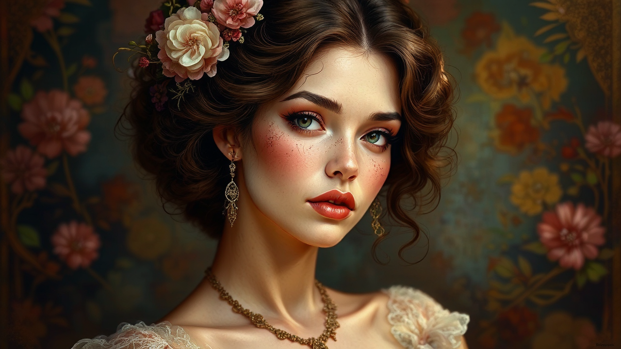 Beautiful woman in artistic