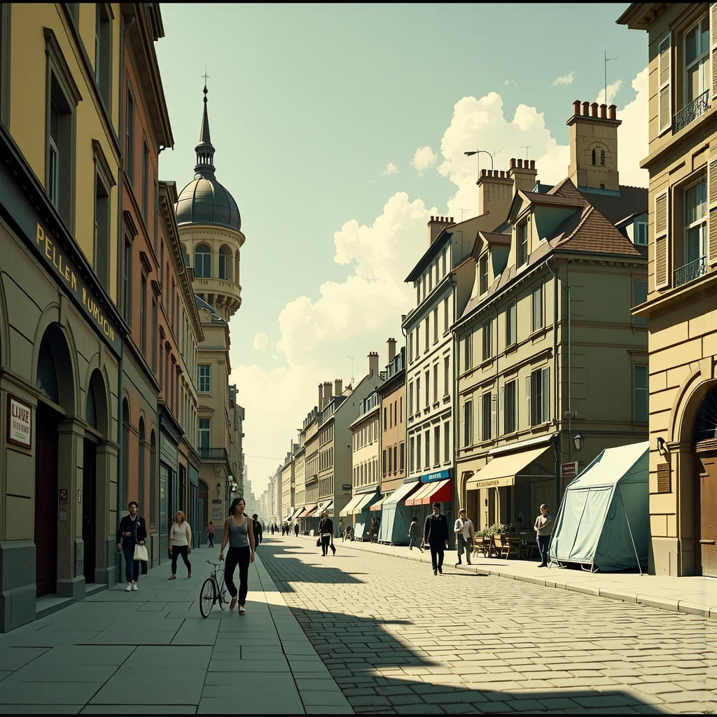 Medieval Parisian street in
