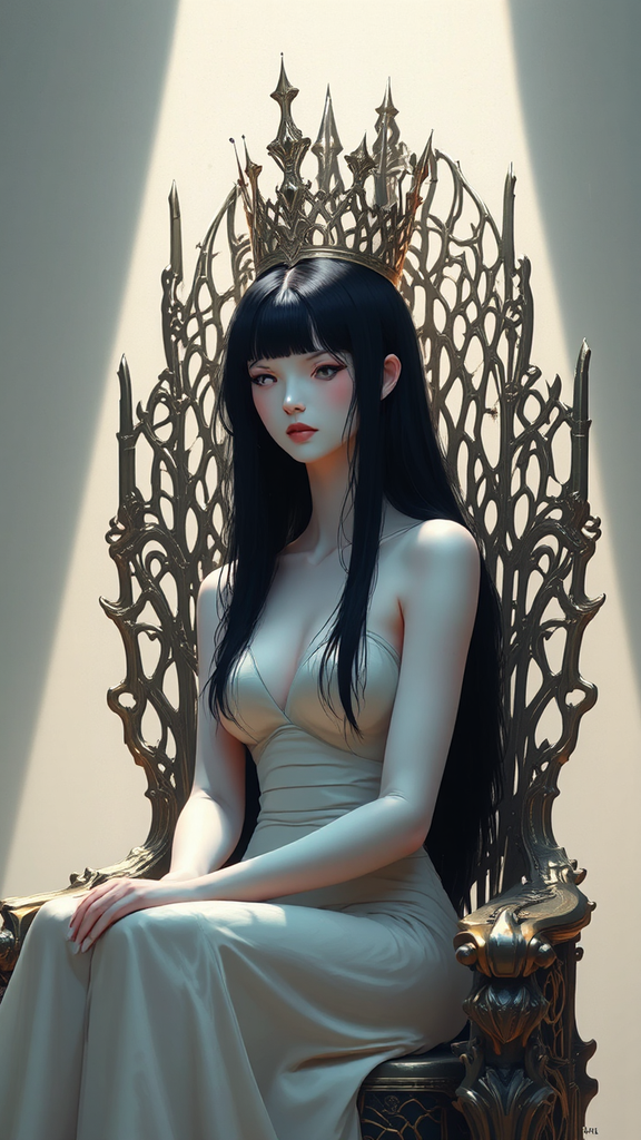 A woman sits on
